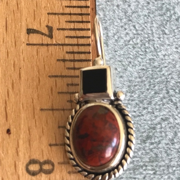 Sterling Silver & Gemstone Earrings - Picture 2 of 3